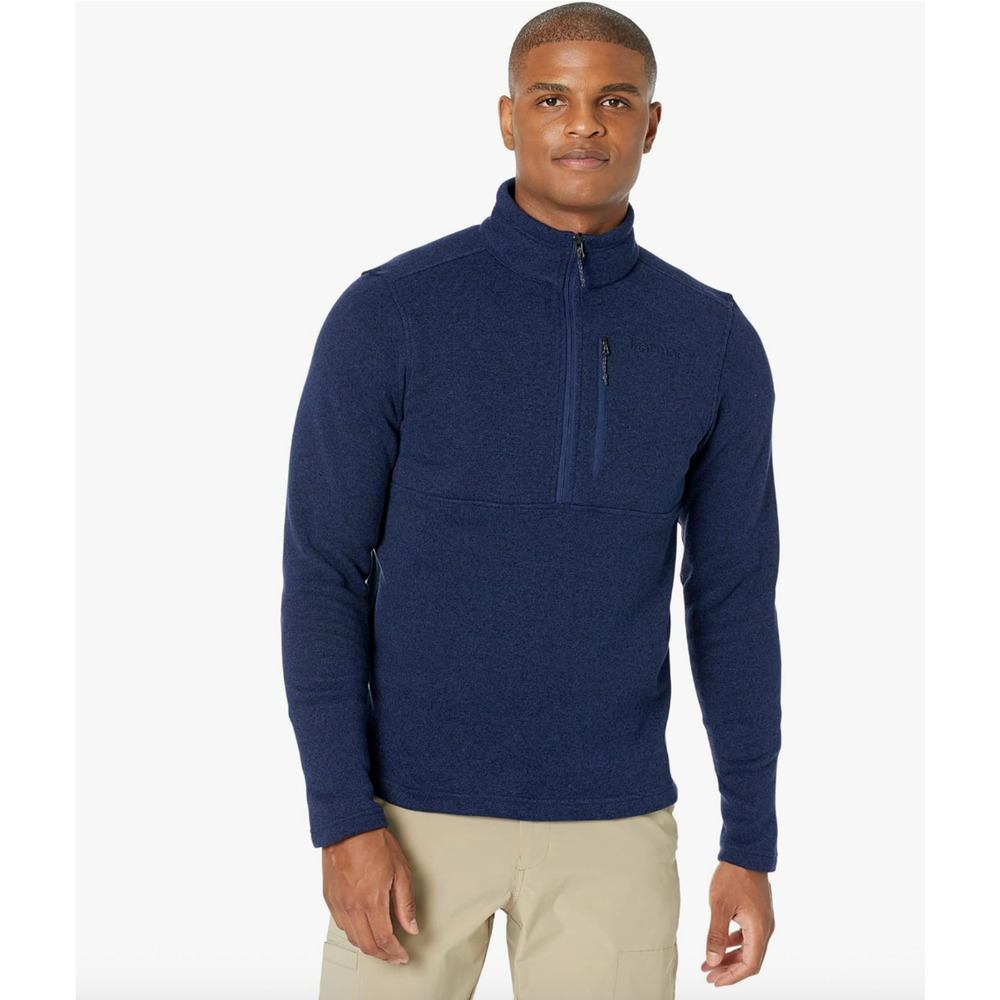 Marmot Drop Line 1/2 Zip Fleece Navy Blue Large